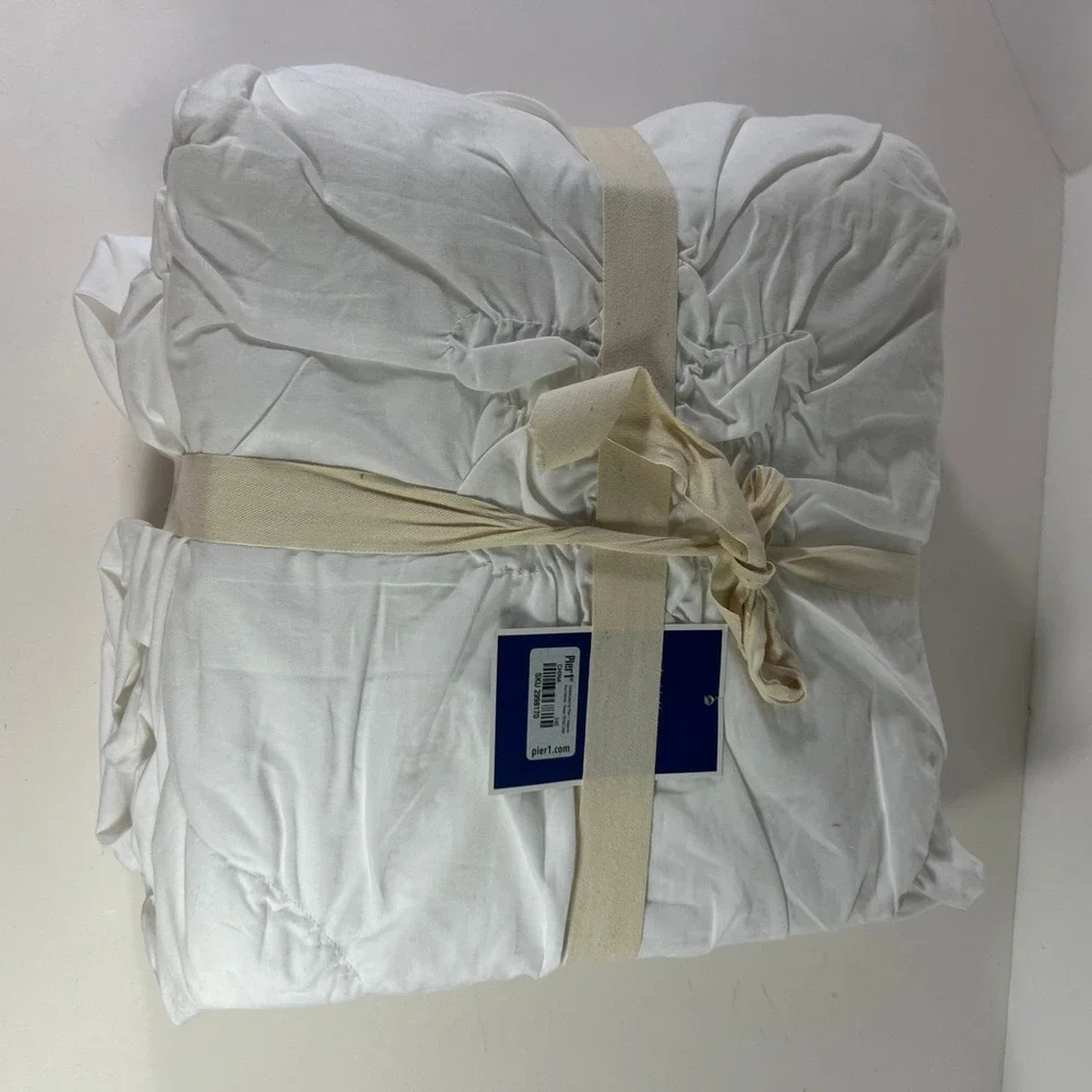 Pier 1 Imports Savannah Duvet Cover Full Queen White New Cotton